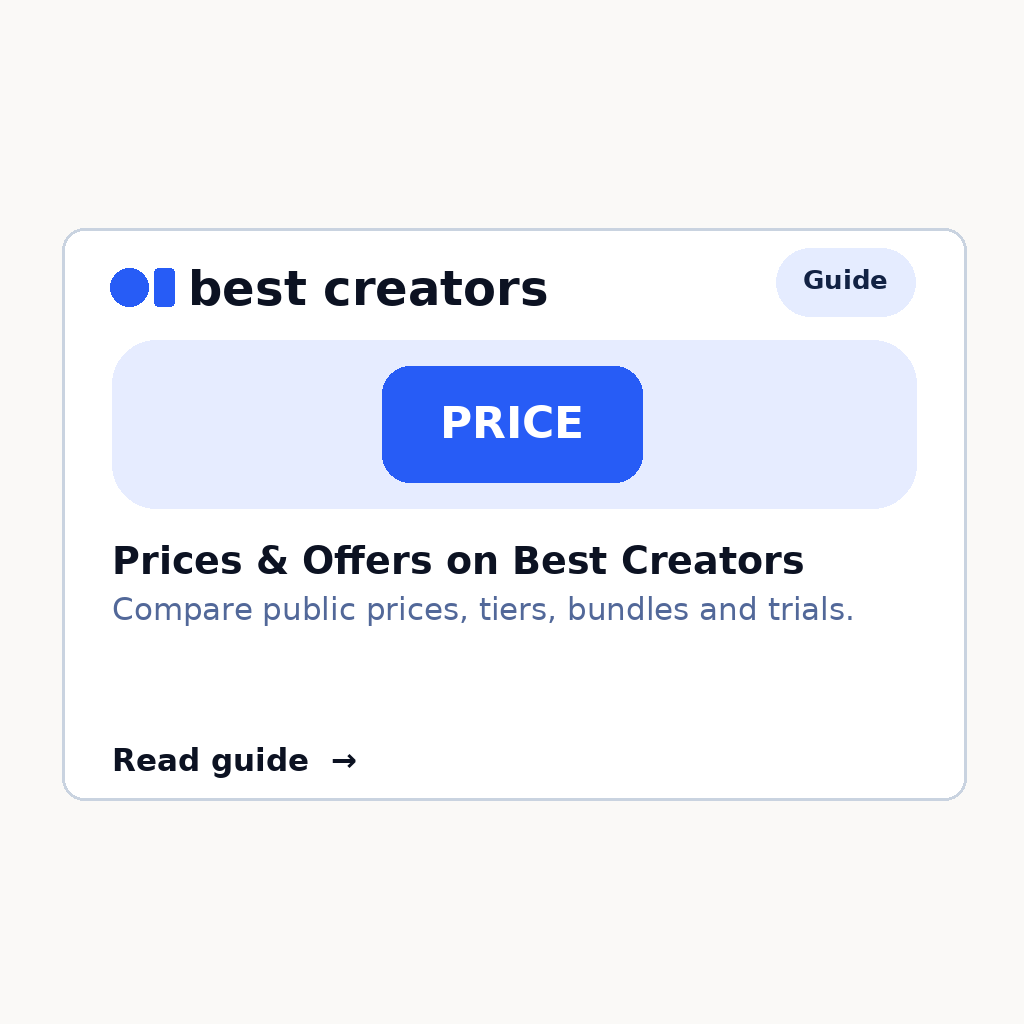 Prices & Offers on Best Creators