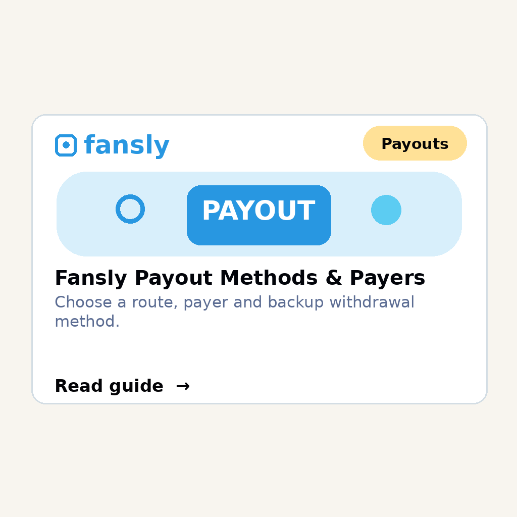 Fansly Payout Methods & Payers Guide