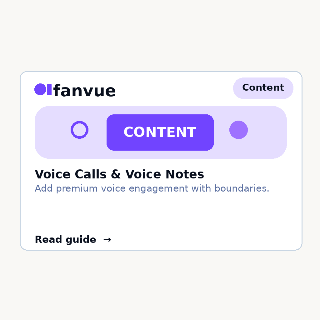 Fanvue Voice Calls & Voice Notes Guide